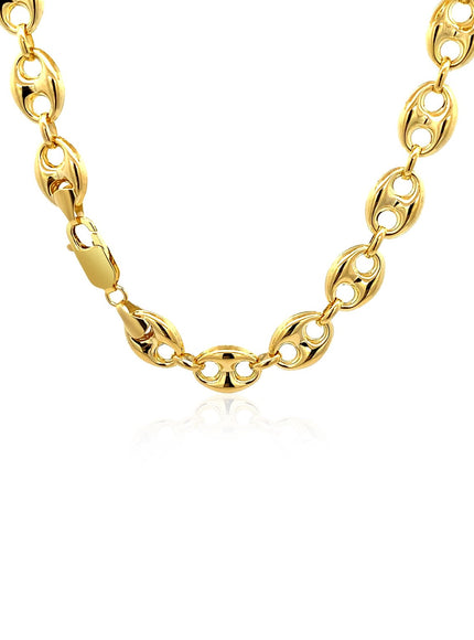 9.0mm 14k Yellow Gold Puffed Mariner Link Chain