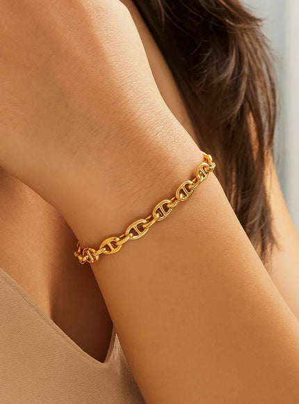 14k Yellow Gold High Polish Mariner Link Bracelet (5.4mm)