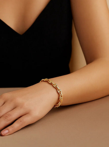 14k Yellow Gold High Polish Mariner Link Bracelet (5.4mm)
