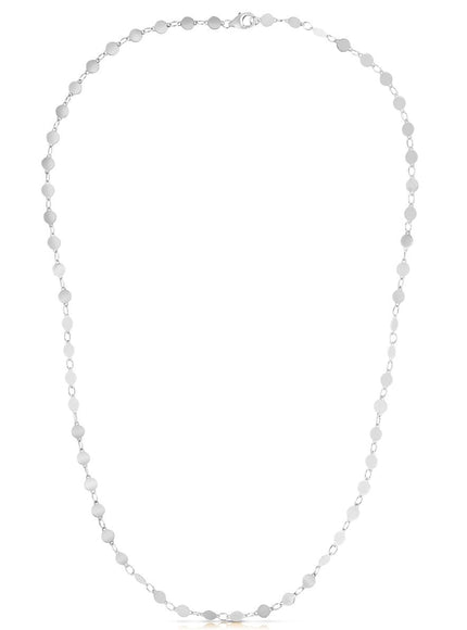 14k White Gold Necklace with Polished Circles