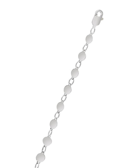 14k White Gold Necklace with Polished Circles