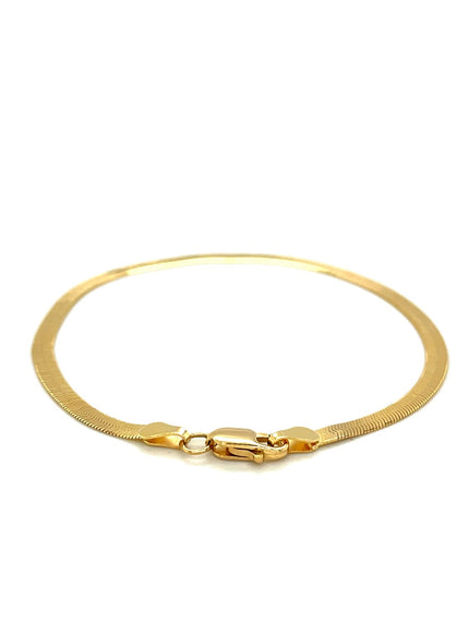 Imperial Herringbone Bracelet in 10k Yellow Gold (2.8 mm)
