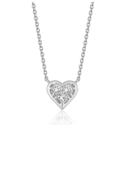 Diamond Heart Design Pendant in 14k White Gold