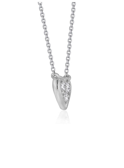 Diamond Heart Design Pendant in 14k White Gold