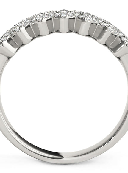 Diamond Studded Wide Multi-Diagonal Pattern Ring in 14k White Gold (5/8 cttw)