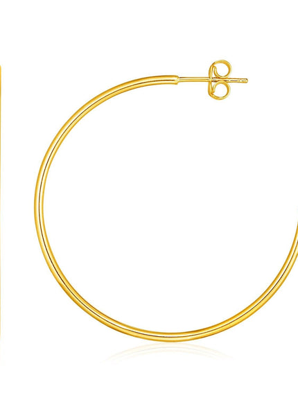 14k Yellow Gold Polished Hoop Earrings - Ellie Belle