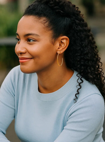 14k Yellow Gold Polished Hoop Earrings