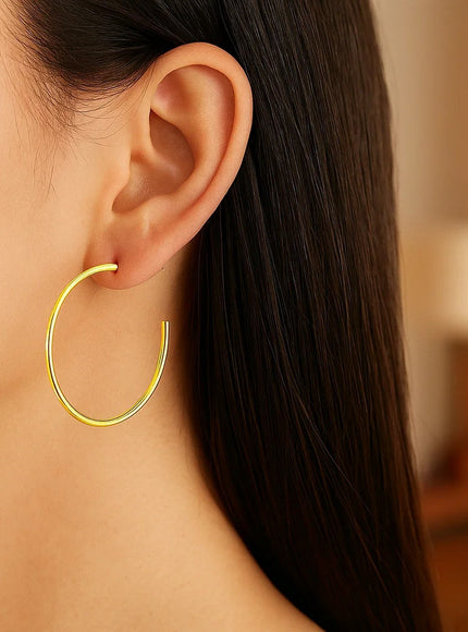 14k Yellow Gold Polished Hoop Earrings