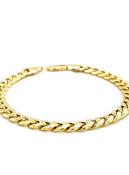 6.6mm 10k Yellow Gold Semi Solid Miami Cuban Bracelet