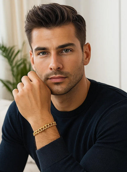 6.6mm 10k Yellow Gold Semi Solid Miami Cuban Bracelet