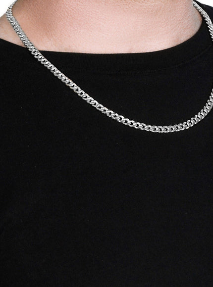 5.5mm 14k White Gold Miami Cuban Semi Solid Chain