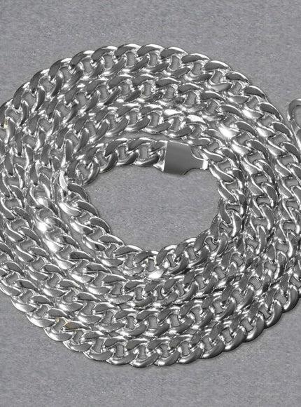 5.5mm 14k White Gold Miami Cuban Semi Solid Chain