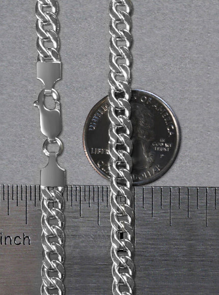 5.5mm 14k White Gold Miami Cuban Semi Solid Chain
