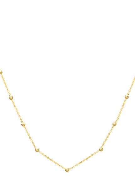 Textured Saturn Bead Necklace in 14K Yellow Gold