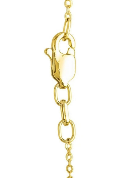 Textured Saturn Bead Necklace in 14K Yellow Gold