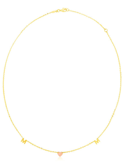 14k Yellow and Rose Gold Mom Necklace