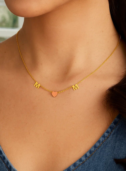 14k Yellow and Rose Gold Mom Necklace