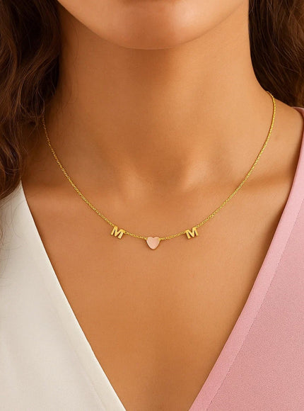 14k Yellow and Rose Gold Mom Necklace