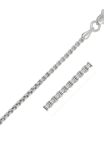 14k White Gold Solid Round Box Chain 1.6 mm