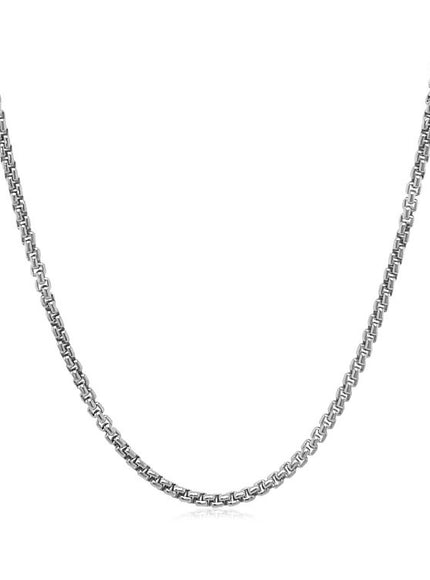 14k White Gold Solid Round Box Chain 1.6 mm
