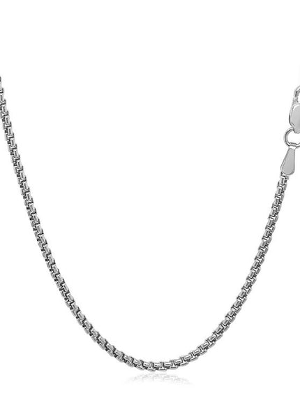 14k White Gold Solid Round Box Chain 1.6 mm