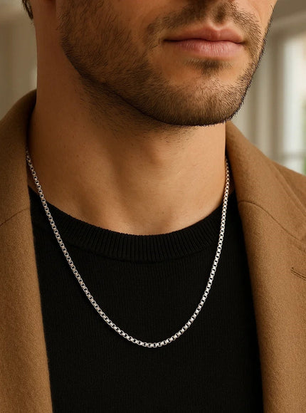 14k White Gold Solid Round Box Chain 1.6 mm