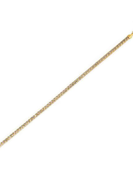 Round Pave Franco Chain Bracelet in 14k Yellow Gold (3.1 mm)