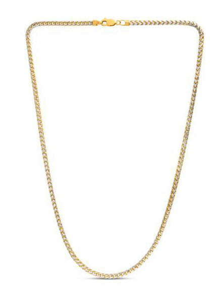 3.1mm 14k Yellow Gold Round Pave Franco Chain