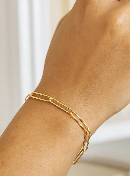 14k Yellow Gold Wire Paperclip Bracelet (2.7mm)