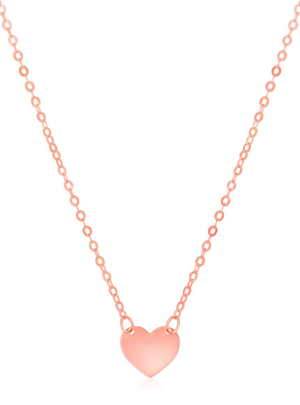 14k Rose Gold Polished Mini Heart Necklace