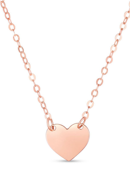 14k Rose Gold Polished Mini Heart Necklace