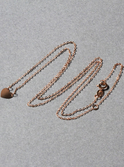 14k Rose Gold Polished Mini Heart Necklace