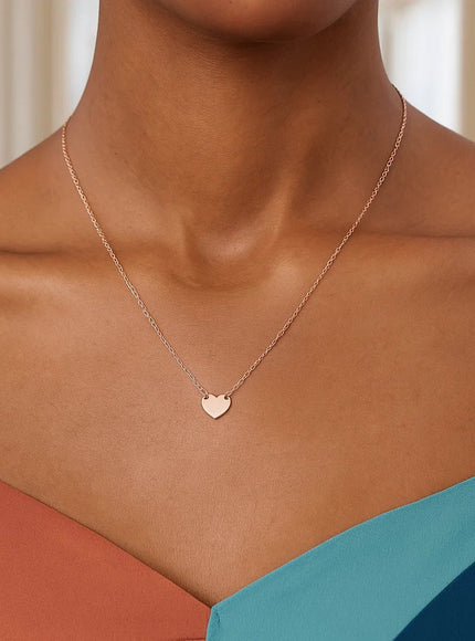 14k Rose Gold Polished Mini Heart Necklace