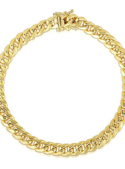 10.7mm 10k Yellow Gold Semi Solid Miami Cuban Bracelet