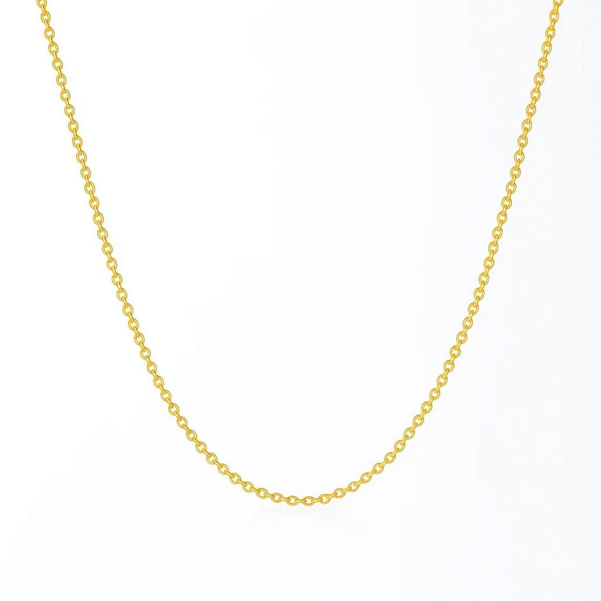 14k Yellow Gold Round Cable Link Chain 1.3mm