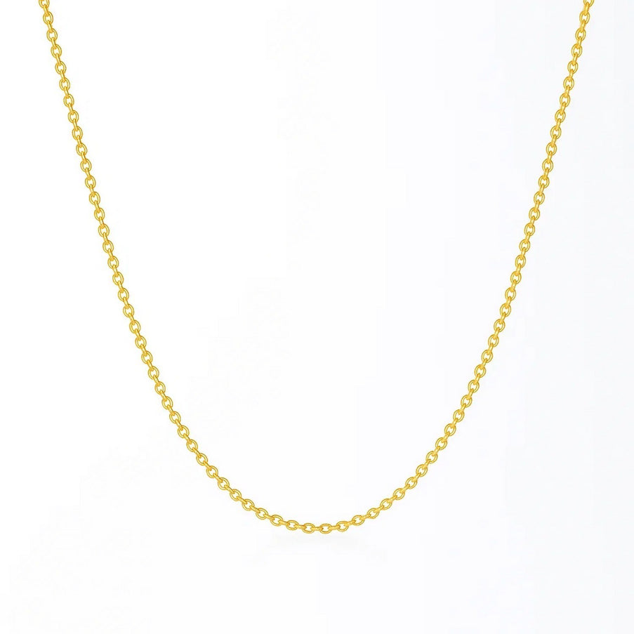 14k Yellow Gold Round Cable Link Chain 1.3mm