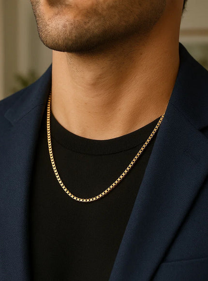 14k Yellow Gold Solid Round Box Chain 2.5 mm