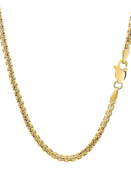 14k Yellow Gold Solid Round Box Chain 2.5 mm
