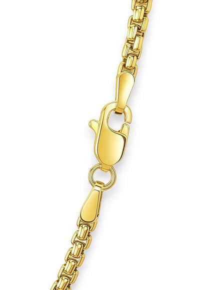 14k Yellow Gold Solid Round Box Chain 2.5 mm