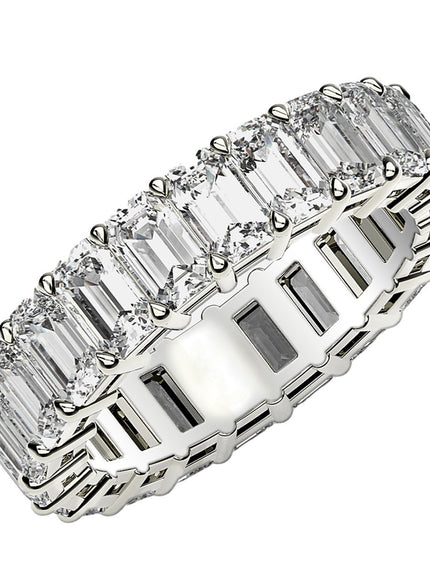 Emerald Cut Lab Grown Diamond Eternity Ring in 14k White Gold (4 cttw FG/VS2)