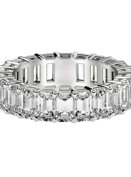 Emerald Cut Lab Grown Diamond Eternity Ring in 14k White Gold (4 cttw FG/VS2)