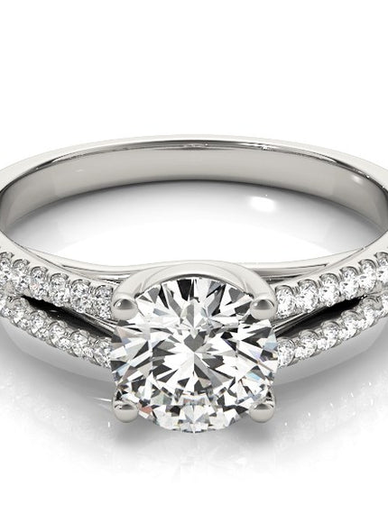 14k White Gold Split Shank Round Diamond Engagement Ring (1 1/8 cttw)
