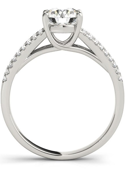 14k White Gold Split Shank Round Diamond Engagement Ring (1 1/8 cttw)
