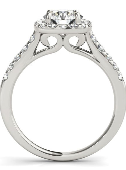 Square Shape Halo Diamond Engagement Ring in 14k White Gold (1 1/2 cttw)