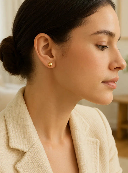 14k Yellow Gold Round Stud Earrings (5.0 mm)