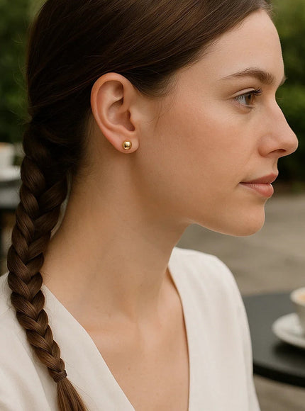 14k Yellow Gold Round Stud Earrings (5.0 mm)