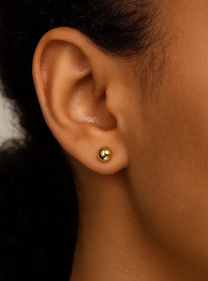 14k Yellow Gold Round Stud Earrings (5.0 mm)