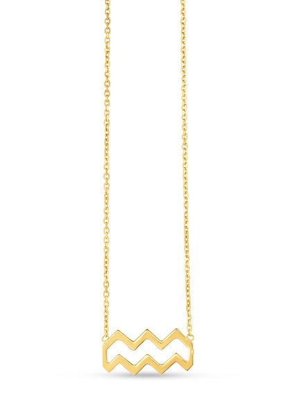 14K Yellow Gold Aquarius Necklace