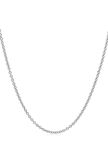 14k White Gold Round Cable Link Chain 1.3mm