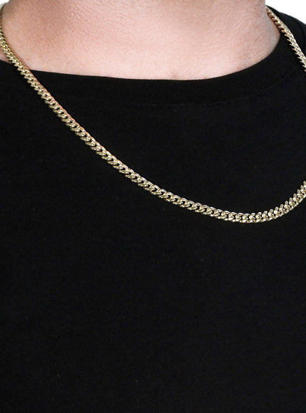 5.0mm 10k Yellow Gold Semi Solid Miami Cuban Chain